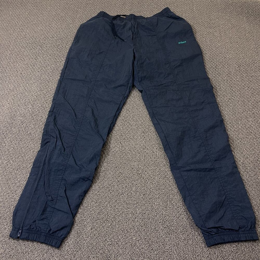 Prince Sportswear Track Pants Mens Size Medium M Zip Ankle Vintage Blue
